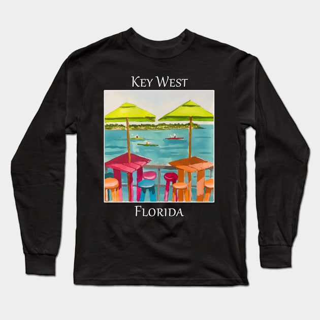 Key West Florida Umbrellas - WelshDesigns Long Sleeve T-Shirt by WelshDesigns